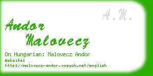 andor malovecz business card